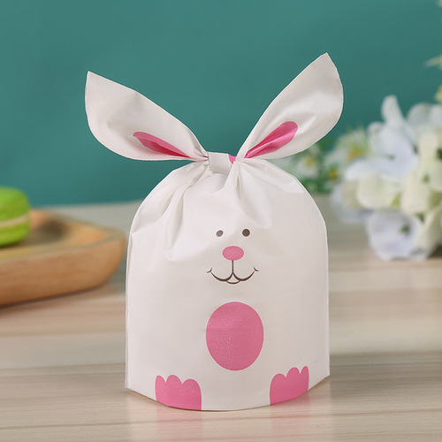 100pcs/bag Baked candy gift packaging  rabbit ears dessert rabbit bag sugar packaging  snacks  snowflake pastry plastic 