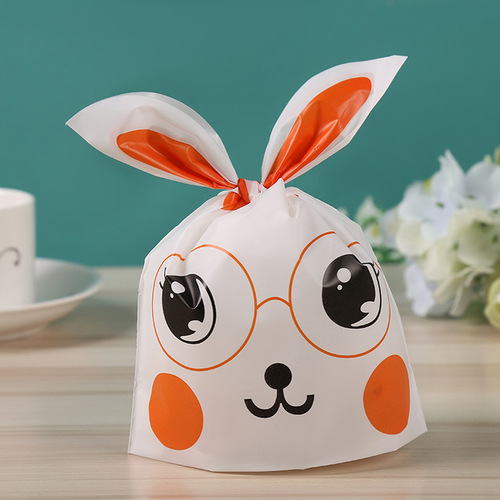 100pcs/bag Baked candy gift packaging  rabbit ears dessert rabbit bag sugar packaging  snacks  snowflake pastry plastic 