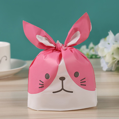 100pcs/bag Baked candy gift packaging  rabbit ears dessert rabbit bag sugar packaging  snacks  snowflake pastry plastic 