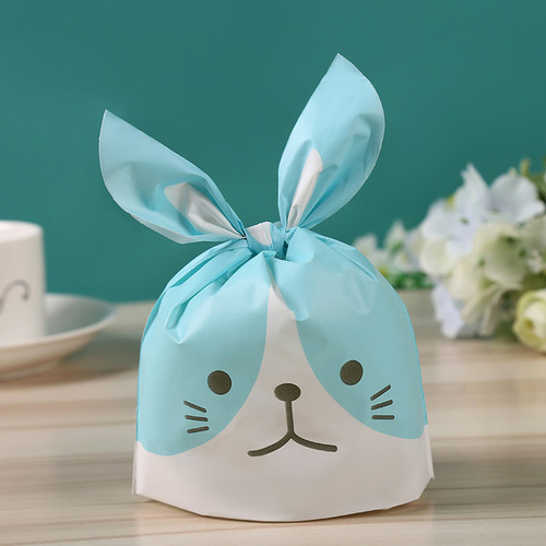 100pcs/bag Baked candy gift packaging  rabbit ears dessert rabbit bag sugar packaging  snacks  snowflake pastry plastic 
