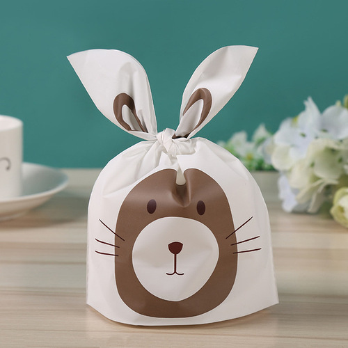 100pcs/bag Baked candy gift packaging  rabbit ears dessert rabbit bag sugar packaging  snacks  snowflake pastry plastic 