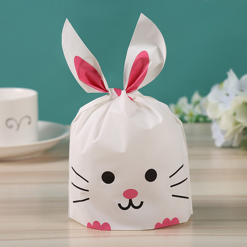 100pcs/bag Baked candy gift packaging  rabbit ears dessert rabbit bag sugar packaging  snacks  snowflake pastry plastic 