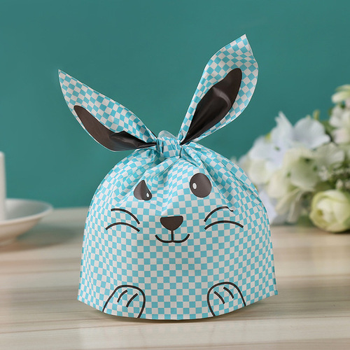 100pcs/bag Baked candy gift packaging  rabbit ears dessert rabbit bag sugar packaging  snacks  snowflake pastry plastic 