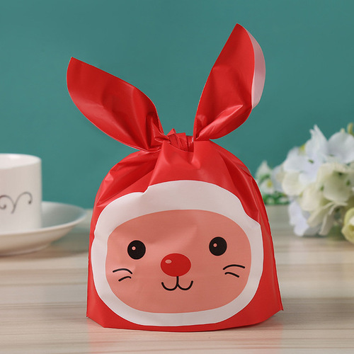 100pcs/bag Baked candy gift packaging  rabbit ears dessert rabbit bag sugar packaging  snacks  snowflake pastry plastic 