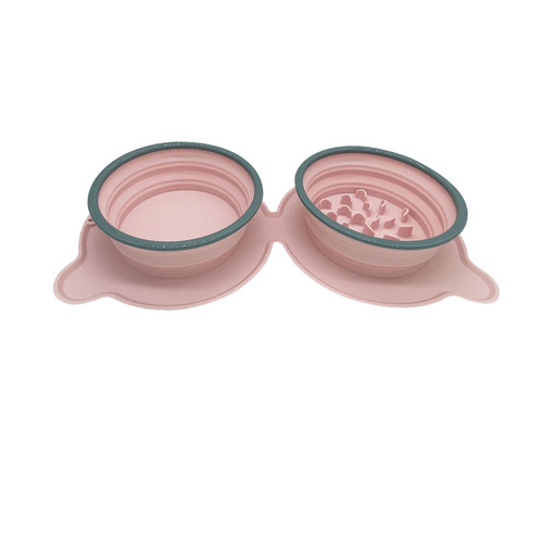 Silicone Dog feeder Slow eating Pet Bowl Portable Travel Pet Water Bowl