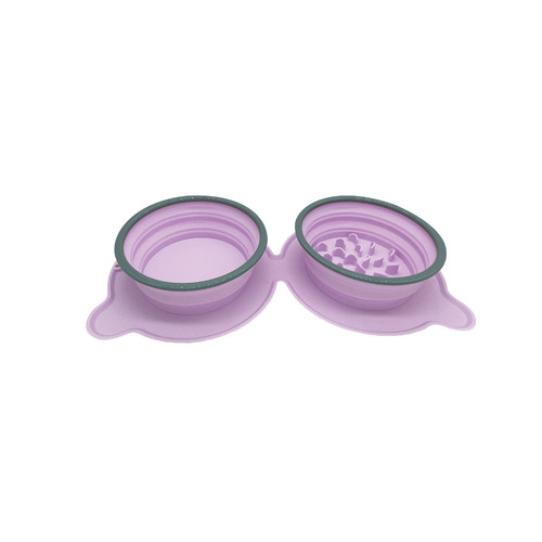 Silicone Dog feeder Slow eating Pet Bowl Portable Travel Pet Water Bowl