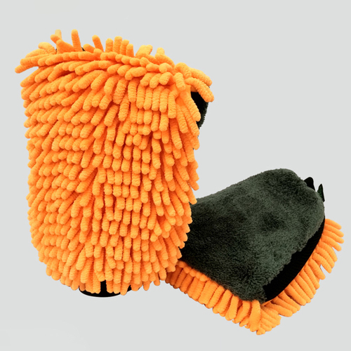 Coral fleece Car Wash Mitt Extra Large Size Microfiber Wash Mitt Double Sided Chenille Scratch Free Car Wash Glove