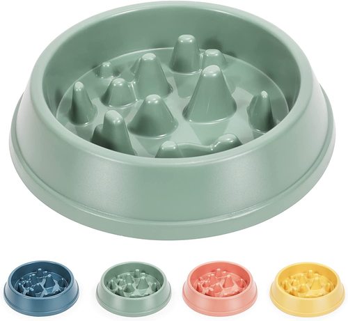  Pet Dog Slow Food Bowl Anti Choking Eco-Friendly Plastic Dog Feeder Pet Food Bowl