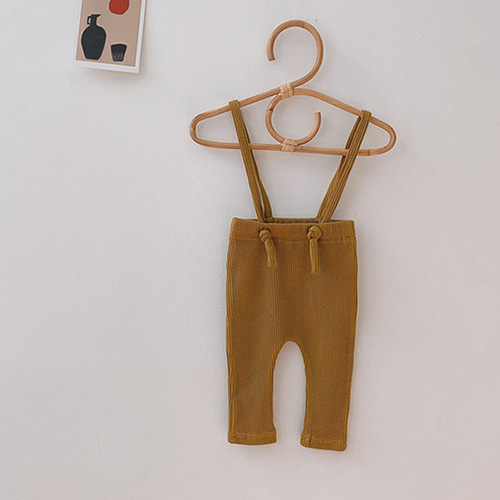 Spring High Waist Leggings for Toddlers Baby Overalls, Ribbed Fabric Pants, Stylish Infant Clothing 