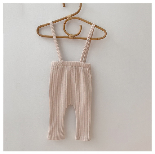 Spring High Waist Leggings for Toddlers Baby Overalls, Ribbed Fabric Pants, Stylish Infant Clothing 