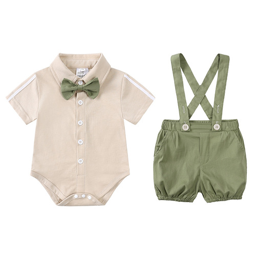 2023 New Cotton Short Sleeve Set with Two Pieces of Strap Pants