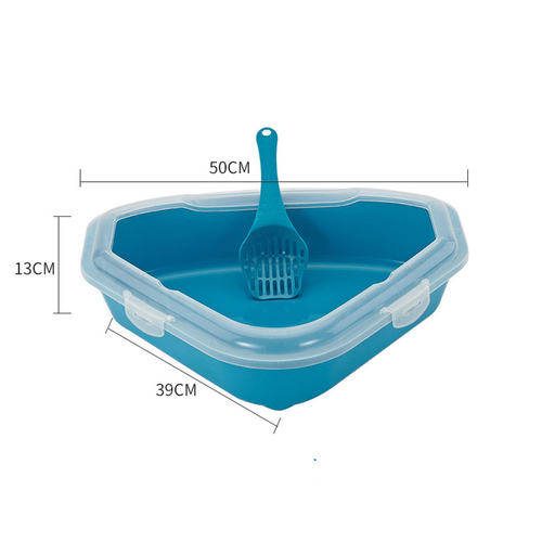 Cats Litter Box Pet Toilet Basin Semi-Closed Sandbox Cat Cleaning Bath Basin Plastic Cat Litter Bedpan