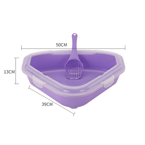 Cats Litter Box Pet Toilet Basin Semi-Closed Sandbox Cat Cleaning Bath Basin Plastic Cat Litter Bedpan