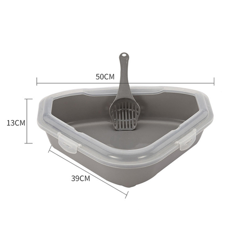 Cats Litter Box Pet Toilet Basin Semi-Closed Sandbox Cat Cleaning Bath Basin Plastic Cat Litter Bedpan