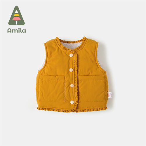 New Thickened Warm Sleeveless Baby Waistcoat Vest Children's Clothing Jackets For Kids Girl