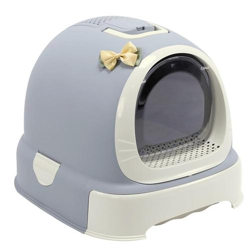 Fully Closed Breathable Self-cleaning Plastic Outdoor Pet Cat Litter Boxes Cat Toilet Litter Trays With Lid Cat Litter M