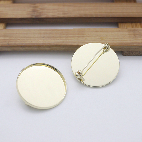 Jewelry Designer Handmade DIY 32mm Round Shape Copper Hijab Pin Brooch Accessories