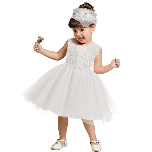 Fashion Children Baby Girl Summer Clothes Baby's First Birthday Lace Dress Girls Sleeveless Party Dress
