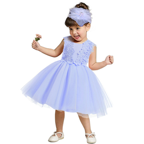 Fashion Children Baby Girl Summer Clothes Baby's First Birthday Lace Dress Girls Sleeveless Party Dress