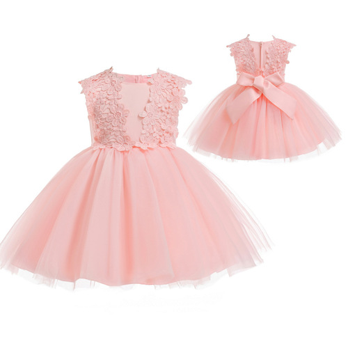 Fashion Children Baby Girl Summer Clothes Baby's First Birthday Lace Dress Girls Sleeveless Party Dress