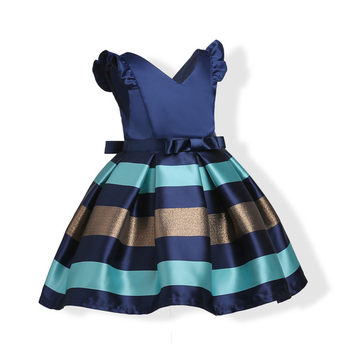 YSMARKET New sweet bow stripes princess dress of girls Baby girl christmas party dress