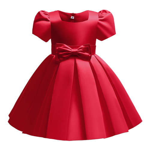 Red color winter Christmas Birthday Party princess 3/4/5/6/7/8/9/10 years old baby girl dress for party
