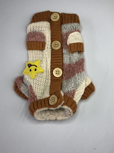 Winter Puppy Small Daisy Knitted Cardigan Two-legged Sweater Luxury Knitted Pet Cat Dog Clothes