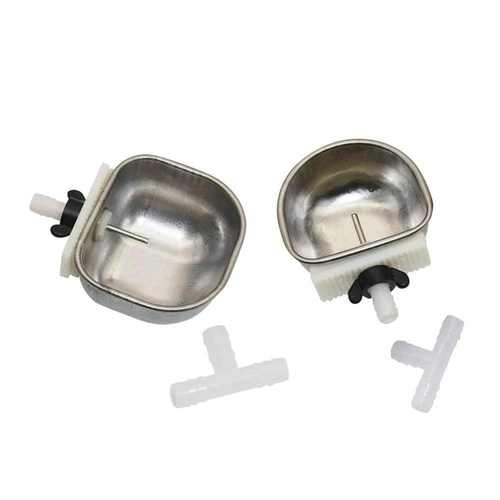 Small Pet Drinker Stainless steel Anti-scratch Rabbit Drinking Bowl Automatic Drinking Cup Animal Feeding Watering Suppl