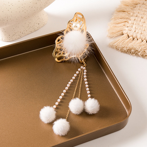 Butterfly Chain Alloy  Hair Catcher Clip Tassel Fairy Hairpin Girl Elegant Hair Catch hair clips