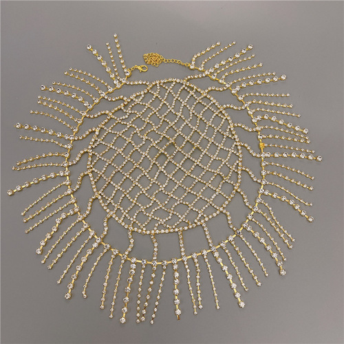 Rhinestone Headpiece Tassel Chain For Women Ethnic Style Body Chain Handmade Hat Crystal Headbands Wedding Hair Accessor