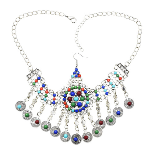 Women Colorful Beads Coin Tassel Belly Dance Head Chain Costume Gypsy  Tikka Costume Jewelry