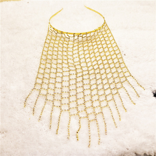 New Fashion Women Hair Chain Rhinestone Headband Super Long Tassel Crystal Cover Head Hair Jewelry