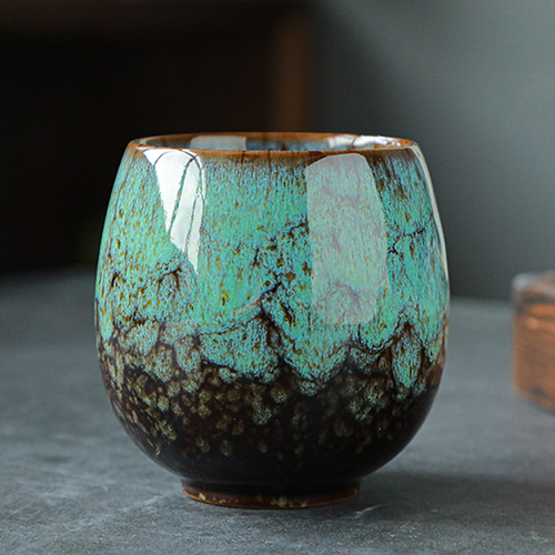 Reactive Glaze Ceramic Tea Cups Vintage Tea & Coffee Drinking Cups, Elegant Gift