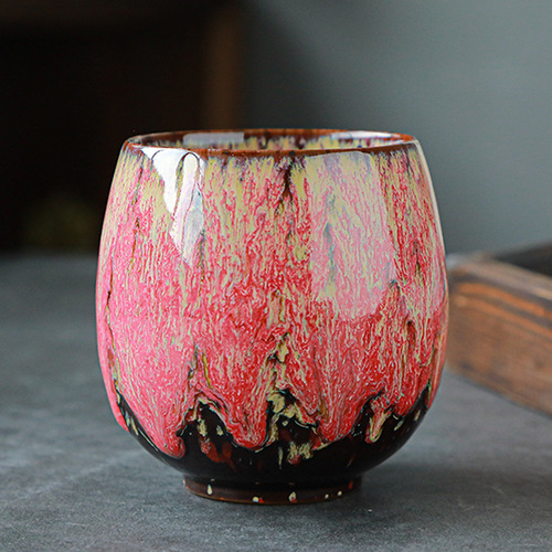 Reactive Glaze Ceramic Tea Cups Vintage Tea & Coffee Drinking Cups, Elegant Gift