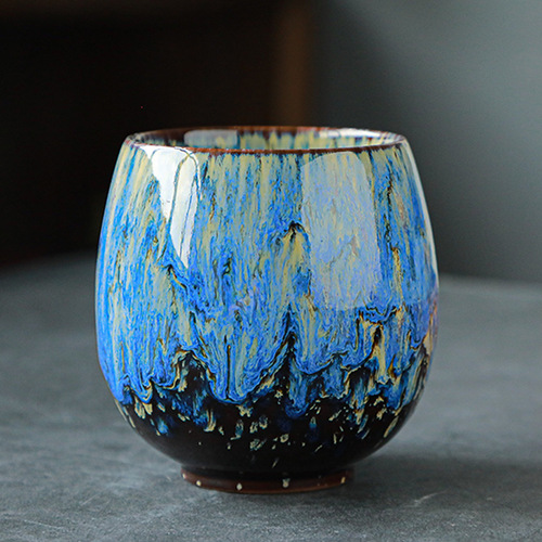 Reactive Glaze Ceramic Tea Cups Vintage Tea & Coffee Drinking Cups, Elegant Gift