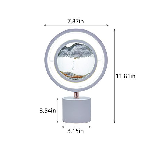 Colorful Crystal LED 3D Quicksand Hourglass Art Lamp USB Rechargeable, Remote Control Bedside Table Light