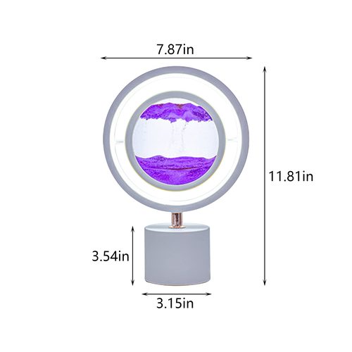 Colorful Crystal LED 3D Quicksand Hourglass Art Lamp USB Rechargeable, Remote Control Bedside Table Light