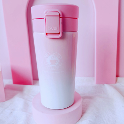 Colorful Gradient Double Wall Stainless Steel Thermos Tumbler Insulated Coffee Mug with Lid