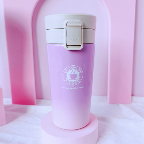 Colorful Gradient Double Wall Stainless Steel Thermos Tumbler Insulated Coffee Mug with Lid