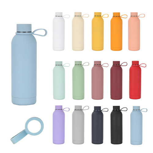 Eco Friendly 500ml Stainless Steel Vacuum Flask Recycled Water Bottle with Rubber Paint ﻿