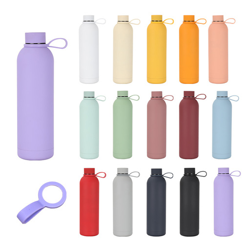 Eco Friendly 500ml Stainless Steel Vacuum Flask Recycled Water Bottle with Rubber Paint ﻿