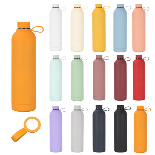 Eco Friendly 500ml Stainless Steel Vacuum Flask Recycled Water Bottle with Rubber Paint ﻿