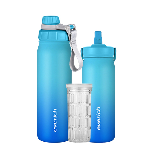 Stainless Steel Vacuum Insulated Water Bottle with Straw Lid Reusable, Leakproof, BPA Free Metal Flask