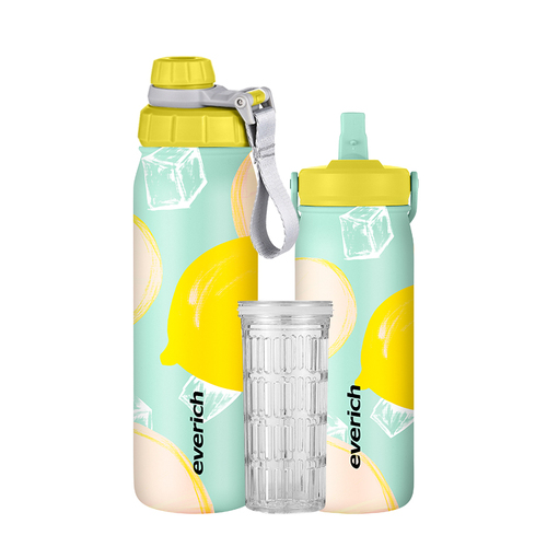 Stainless Steel Vacuum Insulated Water Bottle with Straw Lid Reusable, Leakproof, BPA Free Metal Flask