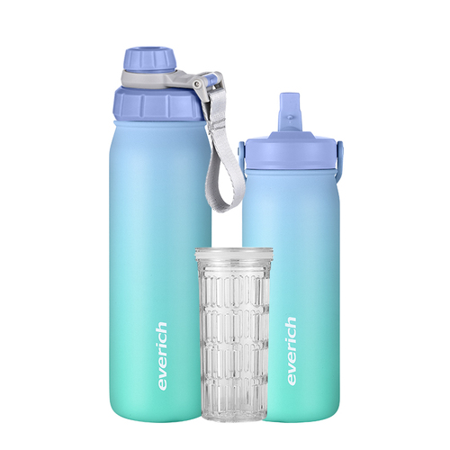 Stainless Steel Vacuum Insulated Water Bottle with Straw Lid Reusable, Leakproof, BPA Free Metal Flask