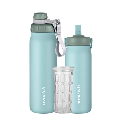 Stainless Steel Vacuum Insulated Water Bottle with Straw Lid Reusable, Leakproof, BPA Free Metal Flask