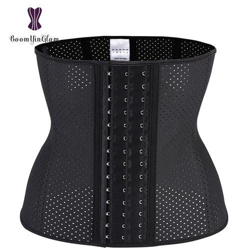 Women's 9 Steel Boned Underbust Corset Waist Trainer Breathable Latex Cincher for Short Torso
