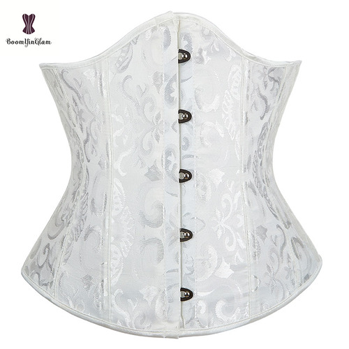 2 Color Option Lace Up Bandage Corset with Front Busk Closure Women's Slimming Bustier