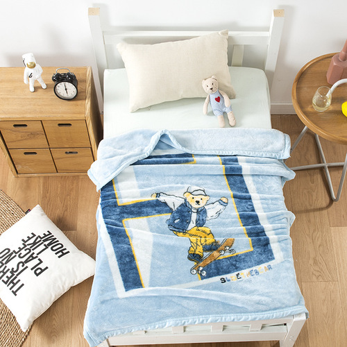  private label 3D screen printing soft sublimation printed micro sherpa polyester throw fleece kids baby flannel b