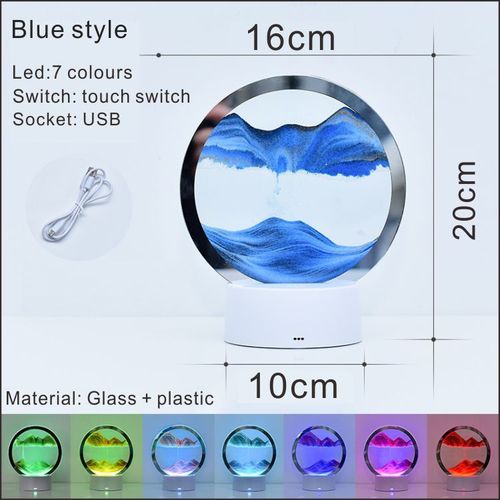 7 Color Touch Activated QuickSand Lamp Artistic Sand Painting Hourglass Table Light, Unique Decor Gift
